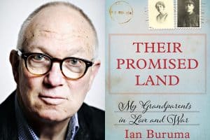 Headshot of Ian Buruma and cover of Their Promised Land