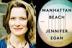 Jennifer Eagan headshot and cover of Manhattan Beach