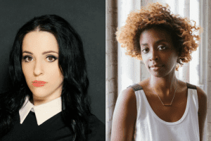 Headshots of Molly Crabapple and Alexis Okeowo,