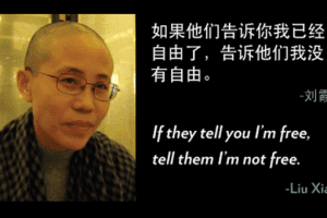 Liu Xia: "If they tell you I'm free, the them I'm not free."