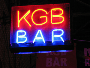 KGB Bar neon sign