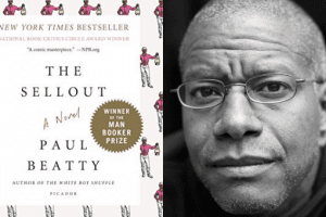 The Sellout by Paul Beatty book cover and Paul Beatty headshot