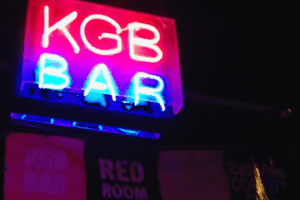 KGB Bar neon sign