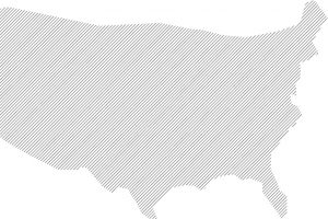 gray diagonal lines in the shape of the United States map