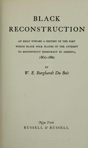 Cover of Black Reconstruction by W.E.B. DuBois