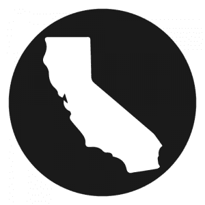 Shape of California in a circle