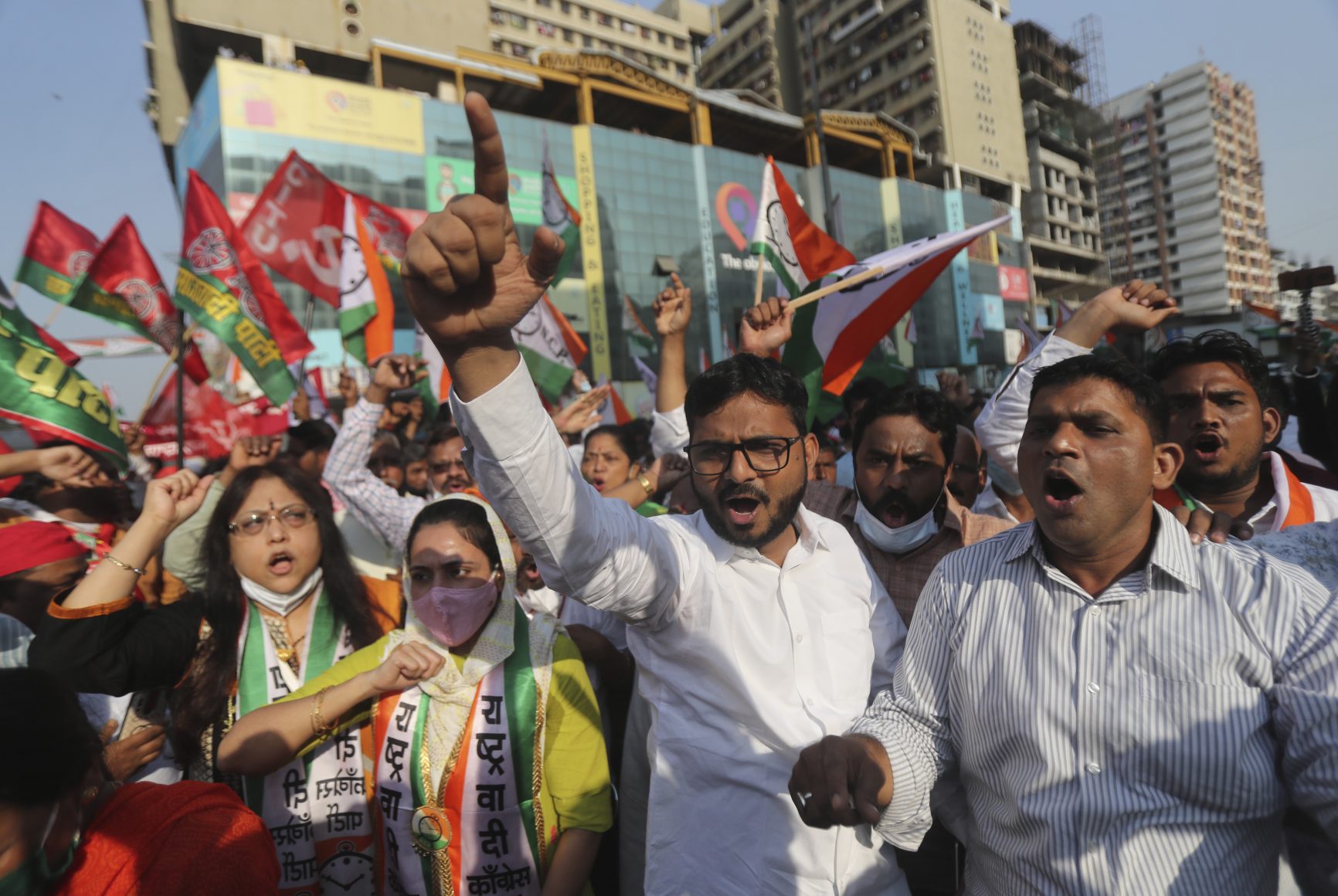protestors in Mumbai, India