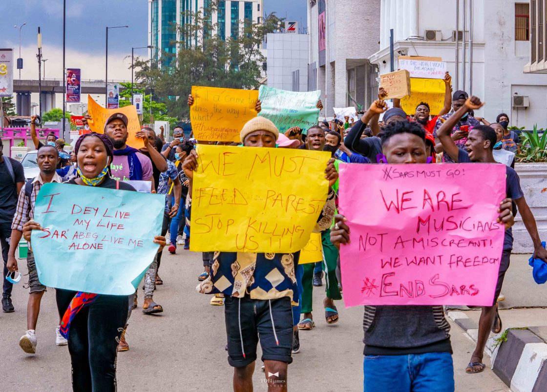 Protesters in Nigeria march against police brutality