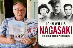 John Willis headshot and Nagasaki book cover