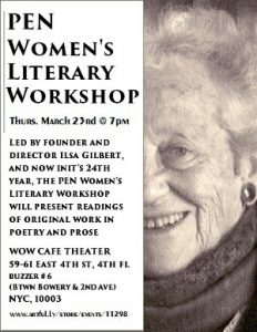 Event graphic for PEN Women's Literary Workshop