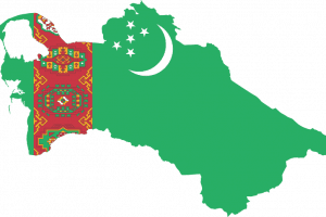 Flag Map Of Turkmenistan