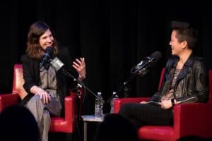 Carrie Brownstein and Kathy Tu at Forbidden: Too Punk/Too Queer