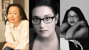 Headshots of Min Jin Lee, Carmen Maria Machado, and Morgan Jerkins
