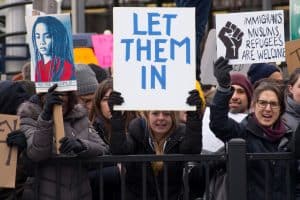 Travel ban protests at JFK