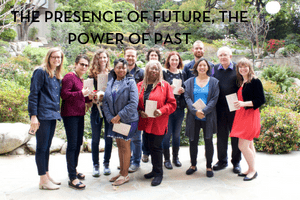 group photo with words: the presence of future, the power of past