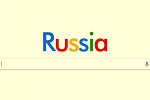 search engine that says Russia in place of Google logo