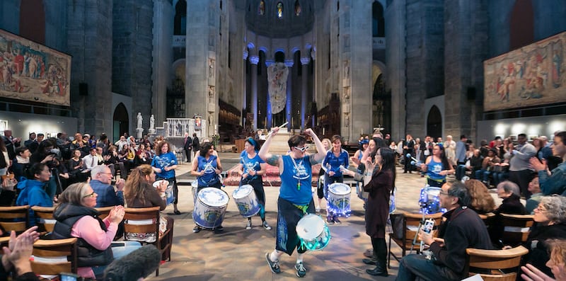 Fogo Azul drumline at the 2019 Festival event, Rise Up
