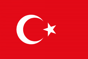 Turkish flag in red and white with a star and crescent