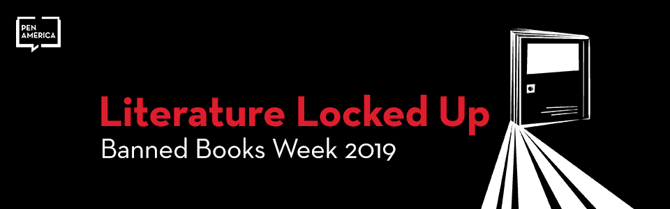 banner for Literature Locked Up Banned Books Week 2019