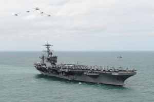 the uss theodore roosevelt at sea