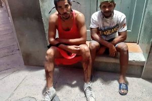 Luis Manuel Otero Alcántara and Maykel Osorbo after their arrest in cuba