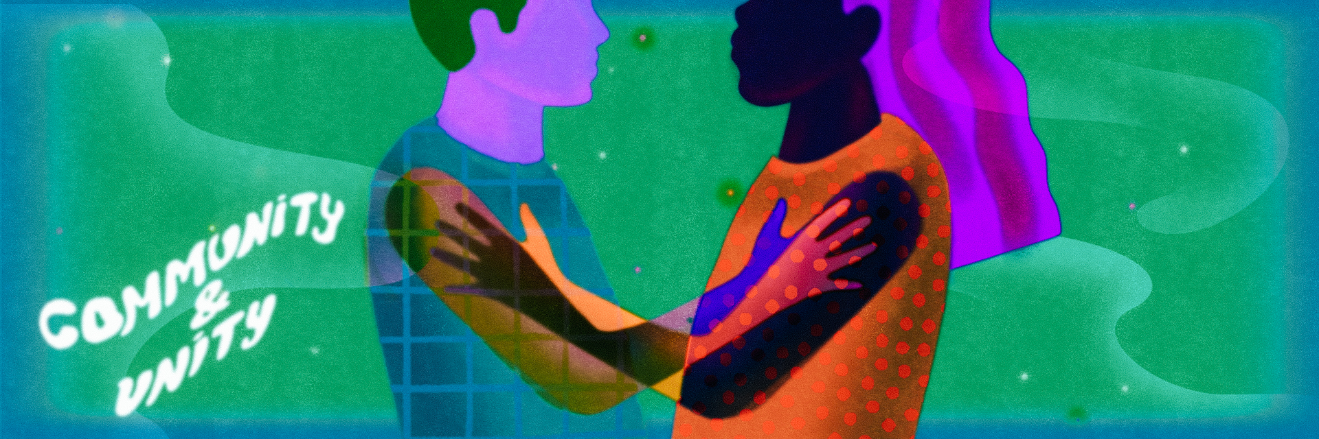 “Community and Unity” category artwork: Two people with linked arms