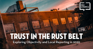 "Trust in the Rust Belt" event image sunset warehouse