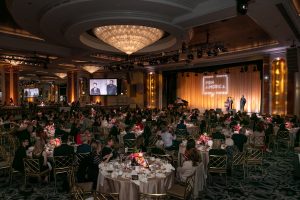 Attendees seated at tables at the 2019 PEN America LitFest Gala
