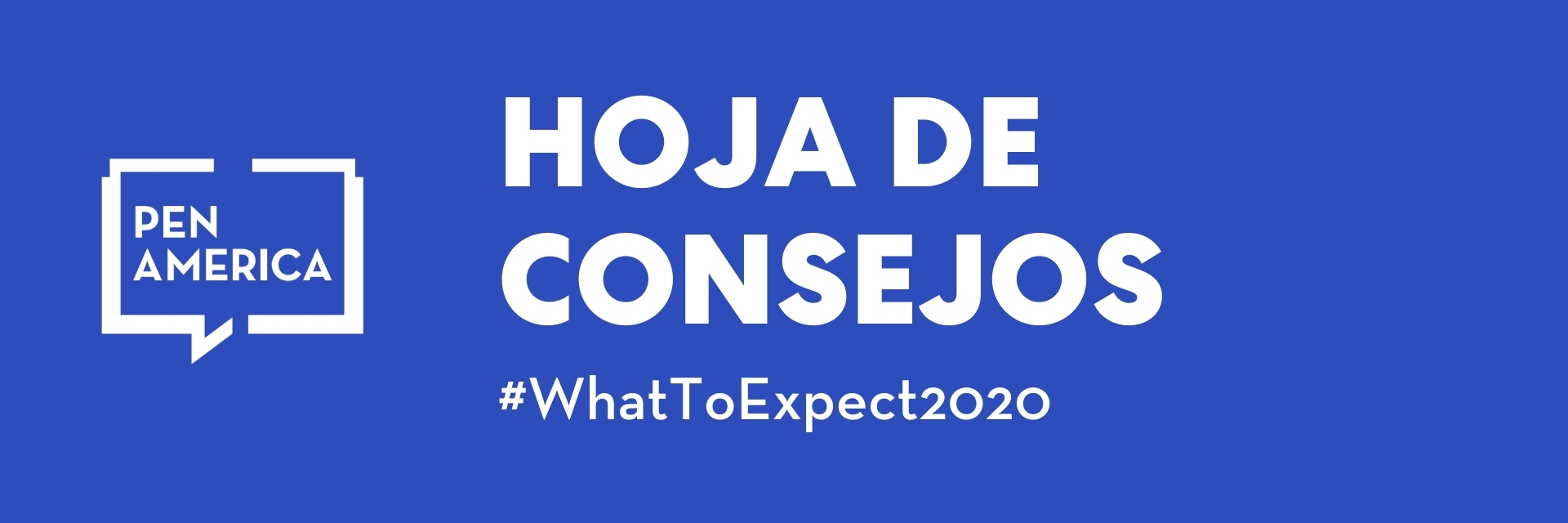 Banner de la hoja de consejos: logotipo, “Hoja de consejos” y “#WhatToExpect2020” en palabras