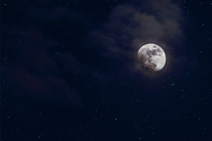 moon in a starry lit sky