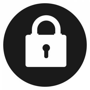 Lock icon in a circle