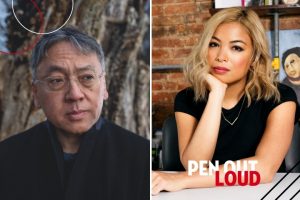 Kazuo Ishiguro and Jia Tolentino headshots, with PEN Out Loud logo on bottom right