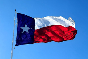 Texas flag on flagpole