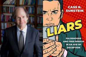 Cass Sunstein headshot and "Liars" book cover
