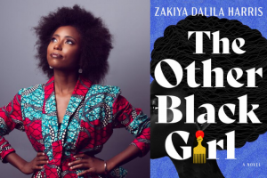 Zakiya Dalila Harris headshot and “The Other Black Girl” book cover