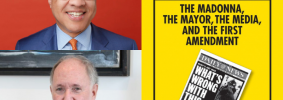 Darren Walker and Arnold Lehman headshots on left; on right: Sensation book cover