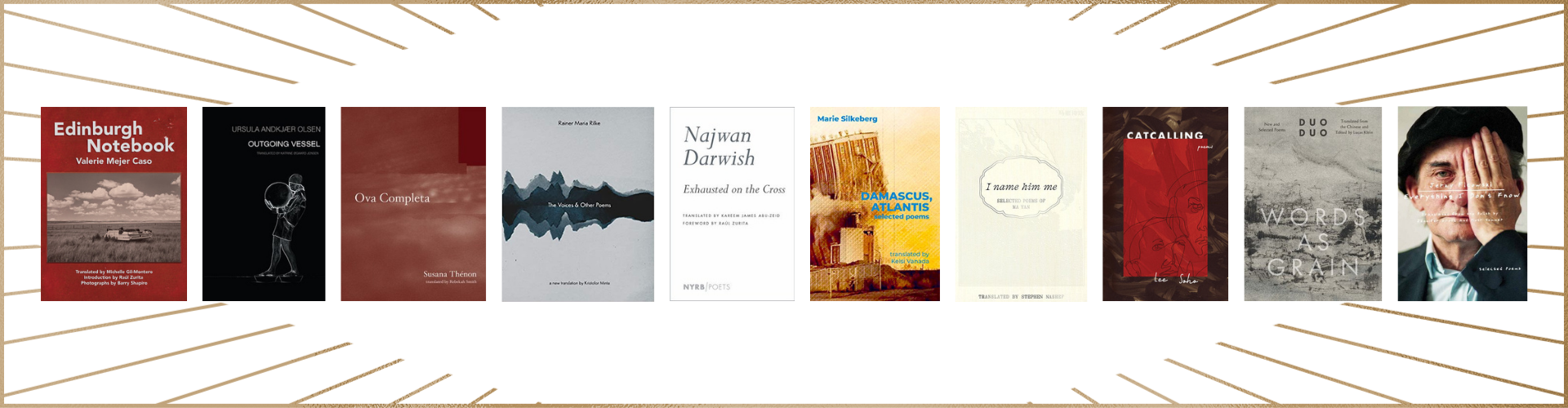2022 PEN Award for Poetry in Translation longlists book covers