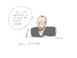drawing of Philip Gourevitch at the 2022 World Voices Festival