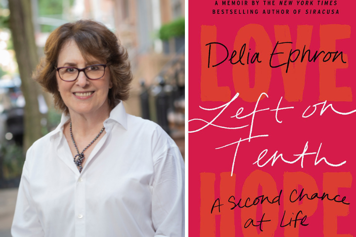 Delia Ephron headshot and Left on Tenth book cover