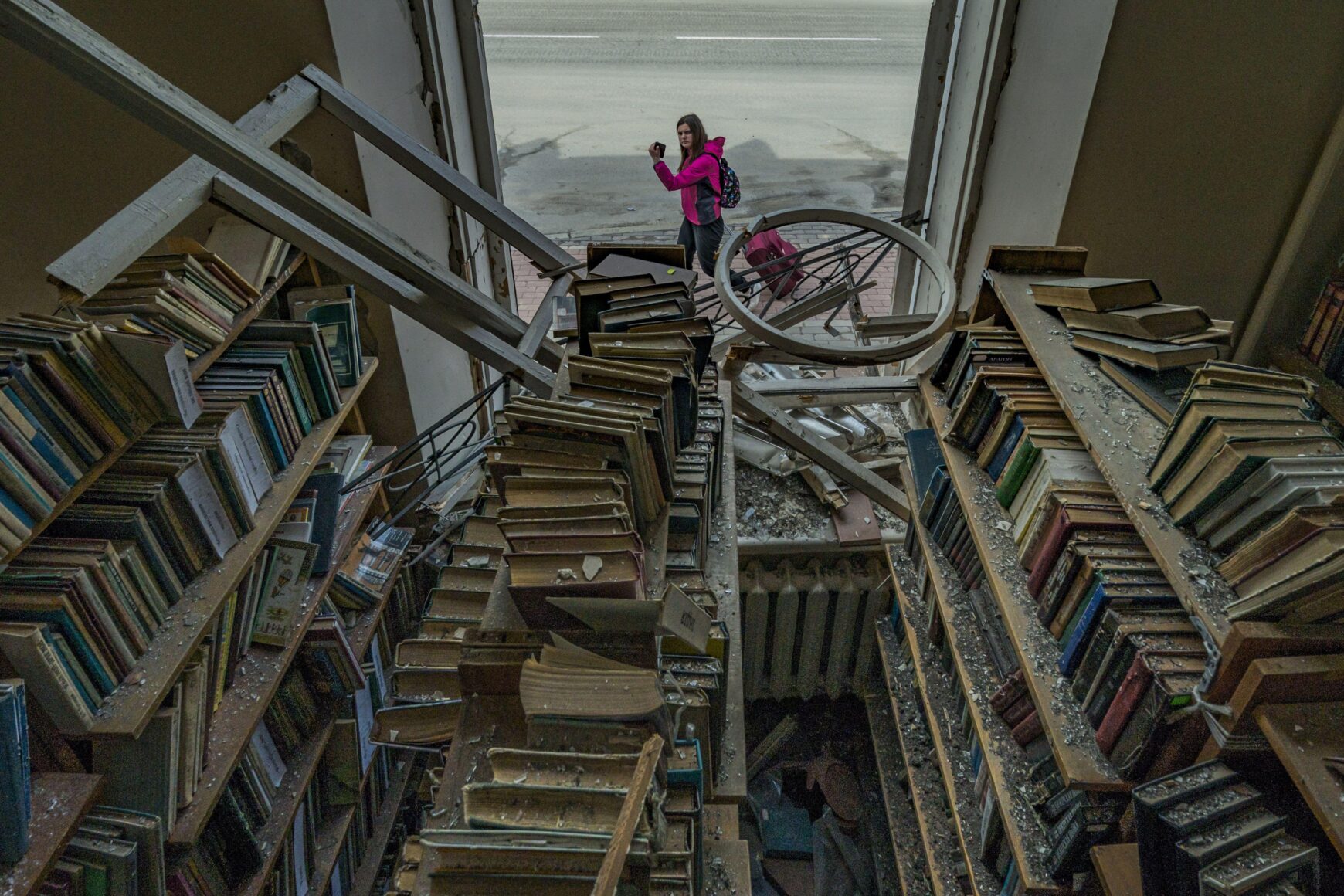 The Chernihiv Regional Youth Library, damaged by a bombing on March 11, 2022