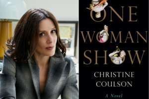 Christine Coulson headshot and One Woman Show bookcover