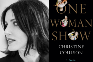 Christine Coulson headshot and One Woman Show book cover