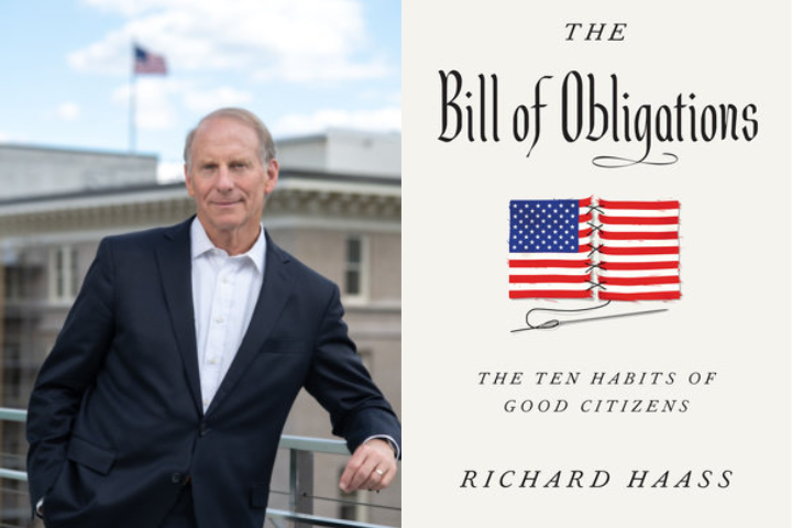 Richard Haass headshot and Bill of Obligations book cover