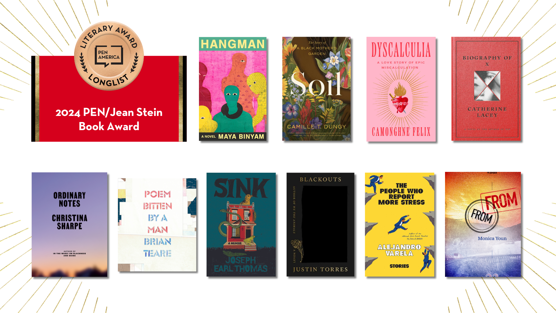 PEN_Jean Stein Book Award 2024 book covers