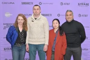 PEN America CEO Suzanne Nossel with Oleg Sentsov at the Sundance Film Festival
