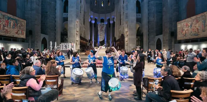 Fogo Azul drumline at the 2019 Festival event, Rise Up
