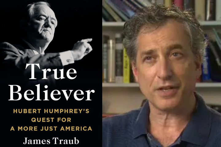 James Traub headshot and True Believer book cover