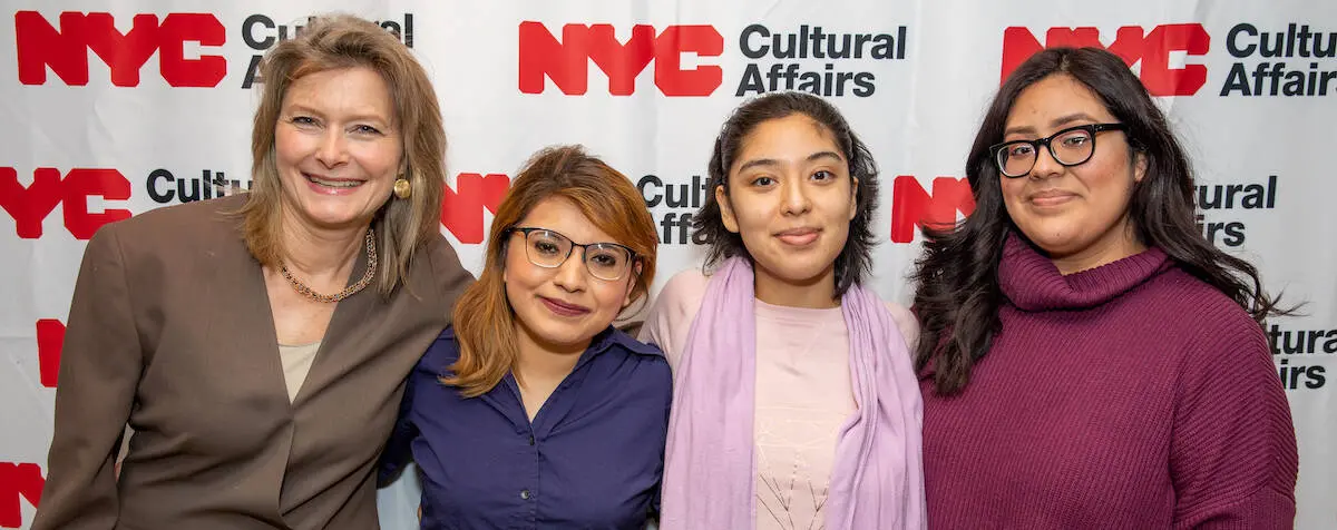 Jennifer Egan with DREAMers at the Mayor's Grant event