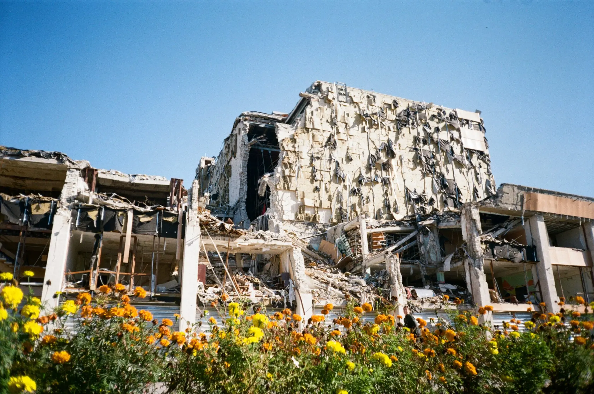 Lozova Palace of Culture, damaged in a missile strike on May 20, 2022. Credit: Anton Shynkarenko