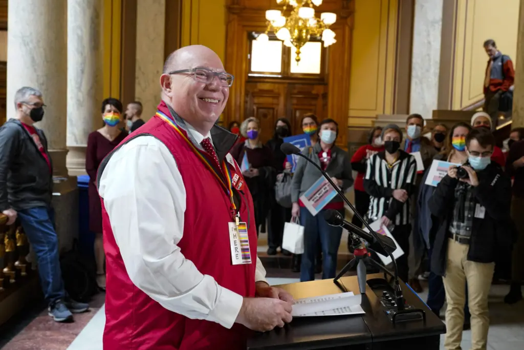 On February 16, 2022, nearly 200 people signed up to speak in opposition to Indiana's HB 1134 gag order bill at a state senate subcommittee hearing. The committee cut off public comments before most attendees had spoken, sparking a media controversy that ultimately contributed to the bill's failure. (AP Photo/Michael Conroy)